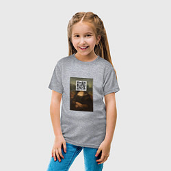 Футболка хлопковая детская QR Mona Lisa, цвет: меланж — фото 2
