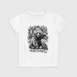 Футболка хлопковая детская Истинный хозяин Русского леса, цвет: белый