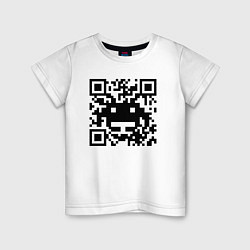 Футболка хлопковая детская QR-Monster, цвет: белый