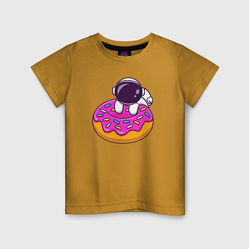Детская футболка Космический пончик / Горчичный – фото 1