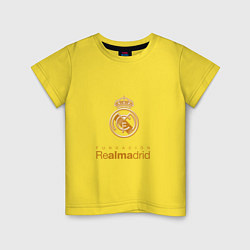 Футболка хлопковая детская Real Madrid Logo, цвет: желтый