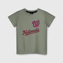 Футболка хлопковая детская Washington Nationals - baseball team!, цвет: авокадо