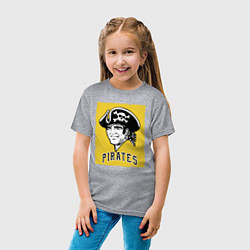 Футболка хлопковая детская Pittsburgh Pirates baseball, цвет: меланж — фото 2