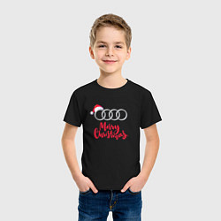 Футболка хлопковая детская AUDI MERRY CHRISTMAS, цвет: черный — фото 2