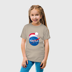 Футболка хлопковая детская NASA NEW YEAR 2022, цвет: миндальный — фото 2