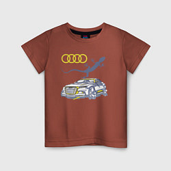 Футболка хлопковая детская Audi Quattro - зачётное точило!, цвет: кирпичный