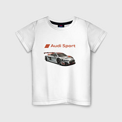 Футболка хлопковая детская Audi sport - racing team, цвет: белый