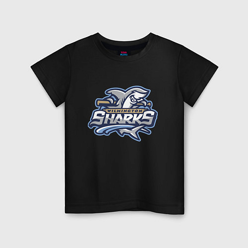 Детская футболка Wilmington sharks -baseball team / Черный – фото 1