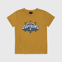 Футболка хлопковая детская Lake County Captains - baseball team, цвет: горчичный