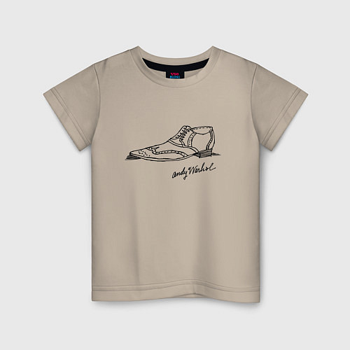 Детская футболка Andy Warhol - signature / Миндальный – фото 1