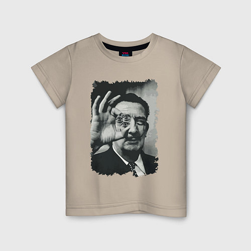 Детская футболка Salvador Dali - crazy face / Миндальный – фото 1