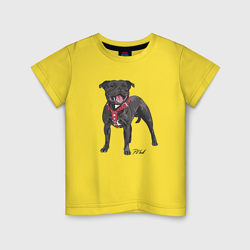 Детская футболка Бойцовый питбуль / Желтый – фото 1