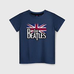 Футболка хлопковая детская The Beatles Great Britain Битлз, цвет: тёмно-синий