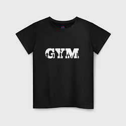 Футболка хлопковая детская GYM- образ жизни, цвет: черный