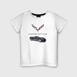 Футболка хлопковая детская Chevrolet Corvette, цвет: белый