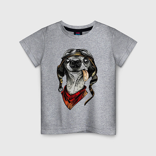 Детская футболка Biker dog / Меланж – фото 1