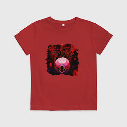 Футболка хлопковая детская Eye of Cthulhu, цвет: красный