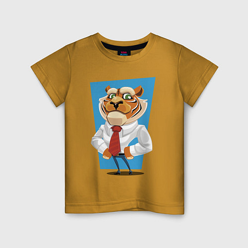 Детская футболка Tiger - boss / Горчичный – фото 1