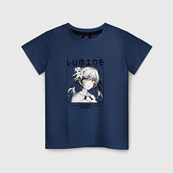 Футболка хлопковая детская Люмин Lumine, Genshin Impact, цвет: тёмно-синий
