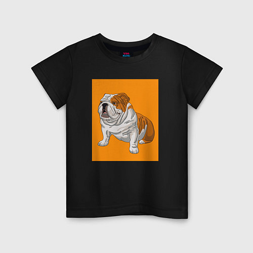 Детская футболка Английский бульдог собака / Черный – фото 1