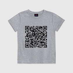 Футболка хлопковая детская QR-код Скала Джонсон, цвет: меланж
