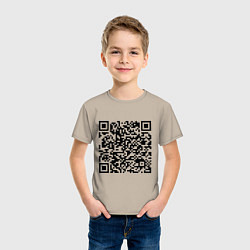 Футболка хлопковая детская QR-код Скала Джонсон, цвет: миндальный — фото 2