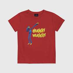 Футболка хлопковая детская Хаги ваги Huggy Wuggy Poppy Playtime, цвет: красный