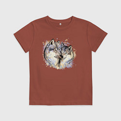 Футболка хлопковая детская Wolflove, цвет: кирпичный