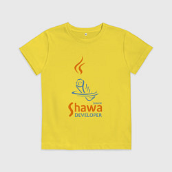 Футболка хлопковая детская Senior Shawa Developer, цвет: желтый