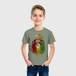 Футболка хлопковая детская Rasta lioN, цвет: авокадо — фото 2