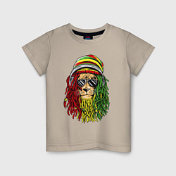 Футболка хлопковая детская Rasta lioN, цвет: миндальный