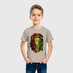 Футболка хлопковая детская Jam lioN, цвет: миндальный — фото 2