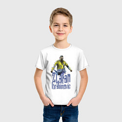 Футболка хлопковая детская Zlatan Ibrahimovich - Milan цвета белый — фото 2
