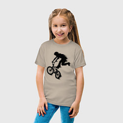 Футболка хлопковая детская ВЕЛОСПОРТ BMX Racing ВЕЛОСИПЕДИСТ, цвет: миндальный — фото 2