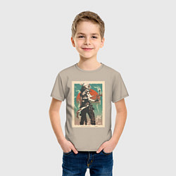 Футболка хлопковая детская Jett art, цвет: миндальный — фото 2