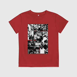 Футболка хлопковая детская АСТА Черный Клевер Панели Манги, цвет: красный