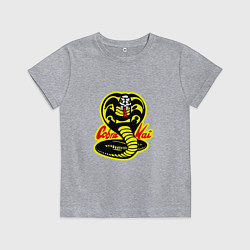 Футболка хлопковая детская Кобра кай лого, цвет: меланж