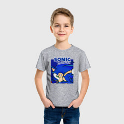 Футболка хлопковая детская Sonic Adventure Sonic, цвет: меланж — фото 2