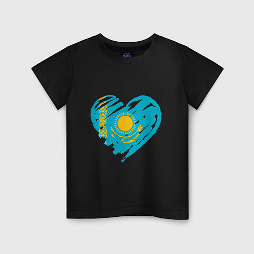 Детская футболка Kazakhstan Heart / Черный – фото 1