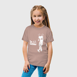 Футболка хлопковая детская Крёстный отец Logo, цвет: пыльно-розовый — фото 2