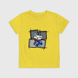 Футболка хлопковая детская Romero B Cat, цвет: желтый
