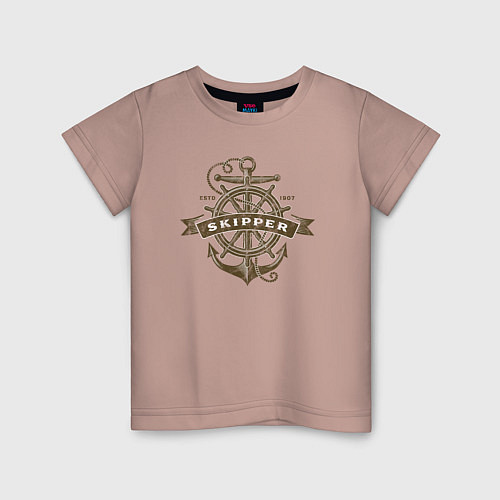 Детская футболка Якорь / Пыльно-розовый – фото 1