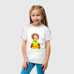 Футболка хлопковая детская Гомер - бог пончиков, цвет: белый — фото 2
