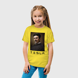 Футболка хлопковая детская Тесла 2022, цвет: желтый — фото 2
