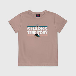 Футболка хлопковая детская SHARKS TERRITORY САН-ХОСЕ ШАРКС, цвет: пыльно-розовый