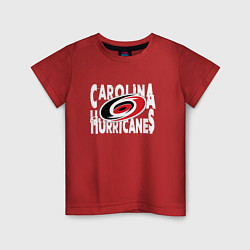 Футболка хлопковая детская Каролина Харрикейнз, Carolina Hurricanes, цвет: красный