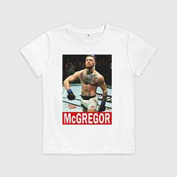 Футболка хлопковая детская Конор МакГрегор McGregor, цвет: белый