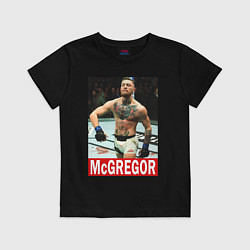 Футболка хлопковая детская Конор МакГрегор McGregor, цвет: черный