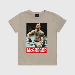 Футболка хлопковая детская Конор МакГрегор McGregor, цвет: миндальный