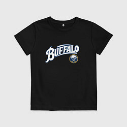 Футболка хлопковая детская Баффало Сейберз , Buffalo Sabres, цвет: черный